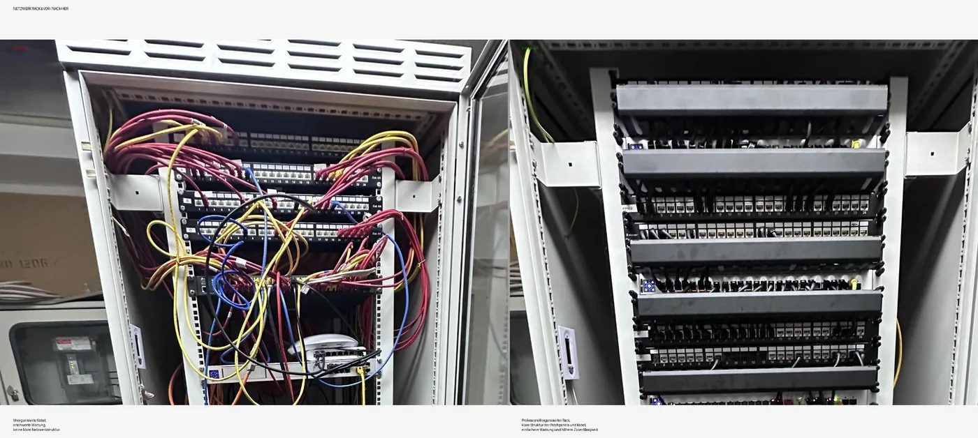 Netzwerktechnik vorher nachher
